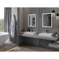 Obdélníkové zrcadlo MEXEN NAVIA 50x70 cm - s LED podsvícením a vyhříváním, 9803-050-070-611-00