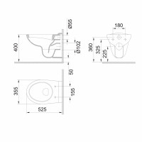 Závěsné WC bez příslušenství - 52,5 cm