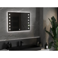Obdélníkové zrcadlo MEXEN NER 80x60 cm - s LED podsvícením a vyhříváním, 9809-080-060-611-00