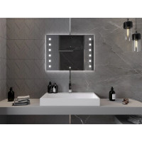 Obdélníkové zrcadlo MEXEN NER 80x60 cm - s LED podsvícením a vyhříváním, 9809-080-060-611-00