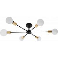 Stropní svítidlo AGARO straight - 6x E27 - zlaté/černé