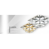 Křišťálová stropní lampa Plafond LED 24W čtvercová APP409-C APP410-C