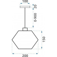 Stropní svítidlo SIENA long - černé/rose gold