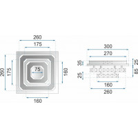 Křišťálová stropní lampa Plafond LED 24W čtvercová APP409-C APP410-C