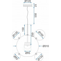 Stropní LED svítidlo ATOM - 5W - zlaté