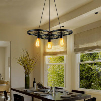 Stropní svítidlo LOFT WHEEL 3 - černé