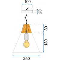 Stropní svítidlo SCANDI typ A - kov/dřevo - černé