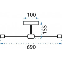 Stropní svítidlo AGARO straight - 6x E27 - zlaté/černé