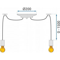 Stropní svítidlo 6 ROPES - kov/lano