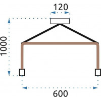 Stropní svítidlo RING ROPES - kov/lano