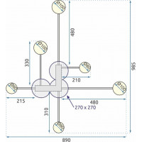 Stropní LED svítidlo ARMS half 40W - černé + ovladač