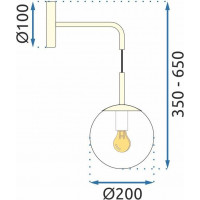 Nástěnné svítidlo LIMP - zlaté/mléčné