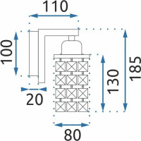 Nástěnné svítidlo KLASA cube - chromové