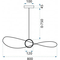 Stropní LED svítidlo FLOPPYHAT 80 cm - 12W - černé