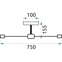 Stropní svítidlo AGARO straight - 10x E27 - zlaté/černé