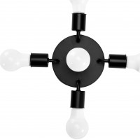 Stropní svítidlo PENTA round - 24,5x24,5x8 cm - černé