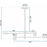 Stropní LED svítidlo HANDY 4 - 50W - černé