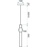 Stropní LED svítidlo BAR svislé - 12W - zlaté