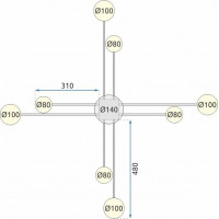 Stropní LED svítidlo ARMS 40W - černé + ovladač