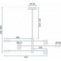 Stropní LED svítidlo HANDY 6 - 50W - černé