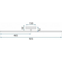 Nástěnné LED svítidlo ROD center - 92 cm - 12W - černé