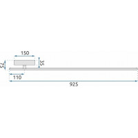 Nástěnné LED svítidlo ROD side - 92 cm - 12W - černé