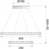 Stropní LED svítidlo VEGAS - 38W - kruhy 20+40 cm + ovladač