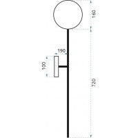 Nástěnné svítidlo TORCH 90 cm - černé