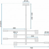 Stropní LED svítidlo HANDY 8 - 50W - černé