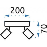 Stropní svítidlo DUO rectangle - 20x5x7 cm - chromové
