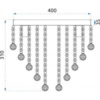 Stropní křišťálové svítidlo CRYSTAL square 40x40 cm