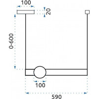 Stropní LED svítidlo BAR horizontální - 12W - zlaté