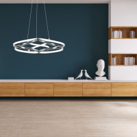 Stropní LED svítidlo HALO 120W - chromové + ovladač