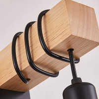 Nástěnné svítidlo CABLE - dřevo/kov - černé