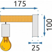 Nástěnné svítidlo CABLE - dřevo/kov - černé