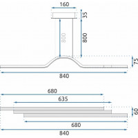 Stropní LED svítidlo WING 70W - bílé + ovladač