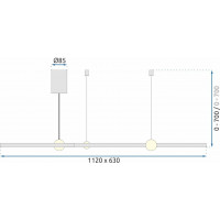 Stropní LED svítidlo PLANETARY wide 90W - černé/zlaté + ovladač