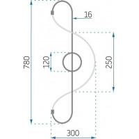 Nástěnné LED svítidlo CURVE long - 24W - černé