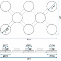 Stropní LED svítidlo GRID 40W - černé/hnědé + ovladač