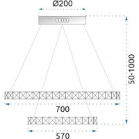 Stropní LED křišťálové svítidlo MATRIX - 114W - chromové - s ovladačem