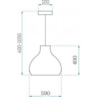 Stropní svítidlo BOHO big bulb - bambusové/černé