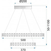 Stropní LED křišťálové svítidlo SLIDE - 90W - chromové - s ovladačem