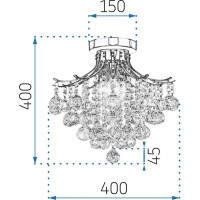 Stropní křišťálové svítidlo CRYSTAL ramp - 40x40 cm - chromové