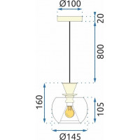 Stropní svítidlo FUNNEL - kov/sklo - zlaté