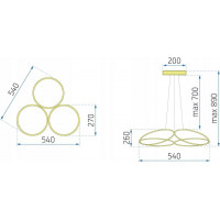 Stropní LED svítidlo HALO 120W - černé + ovladač