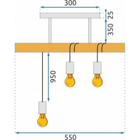 Stropní svítidlo TIEDROPE 3 - dřevo