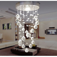 Stropní křišťálové svítidlo CRYSTAL helix - 55 cm - chromové