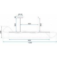 Stropní LED svítidlo CURVE maxi - 60W - chromové