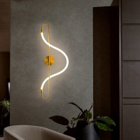 Nástěnné LED svítidlo CURVE long - 24W - zlaté