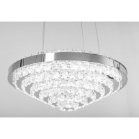 Stropní LED křišťálové svítidlo KORDILLER - 112W - chromové - s ovladačem